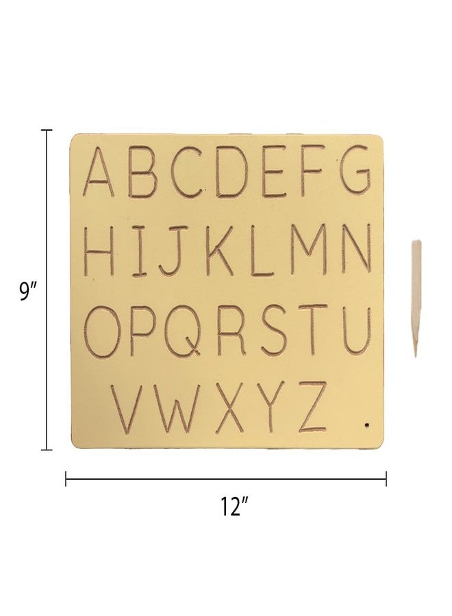RCW Educational Wooden Tracing Board for Kids | Reading & Writing Board with Pencil Handwriting and Learning Slates Toys for 2+ Years Old Kids Alphabets Capital ABC (Set of 1) - Image 2